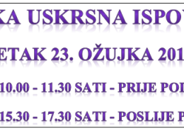 velika uskrsna ispovijed 2018